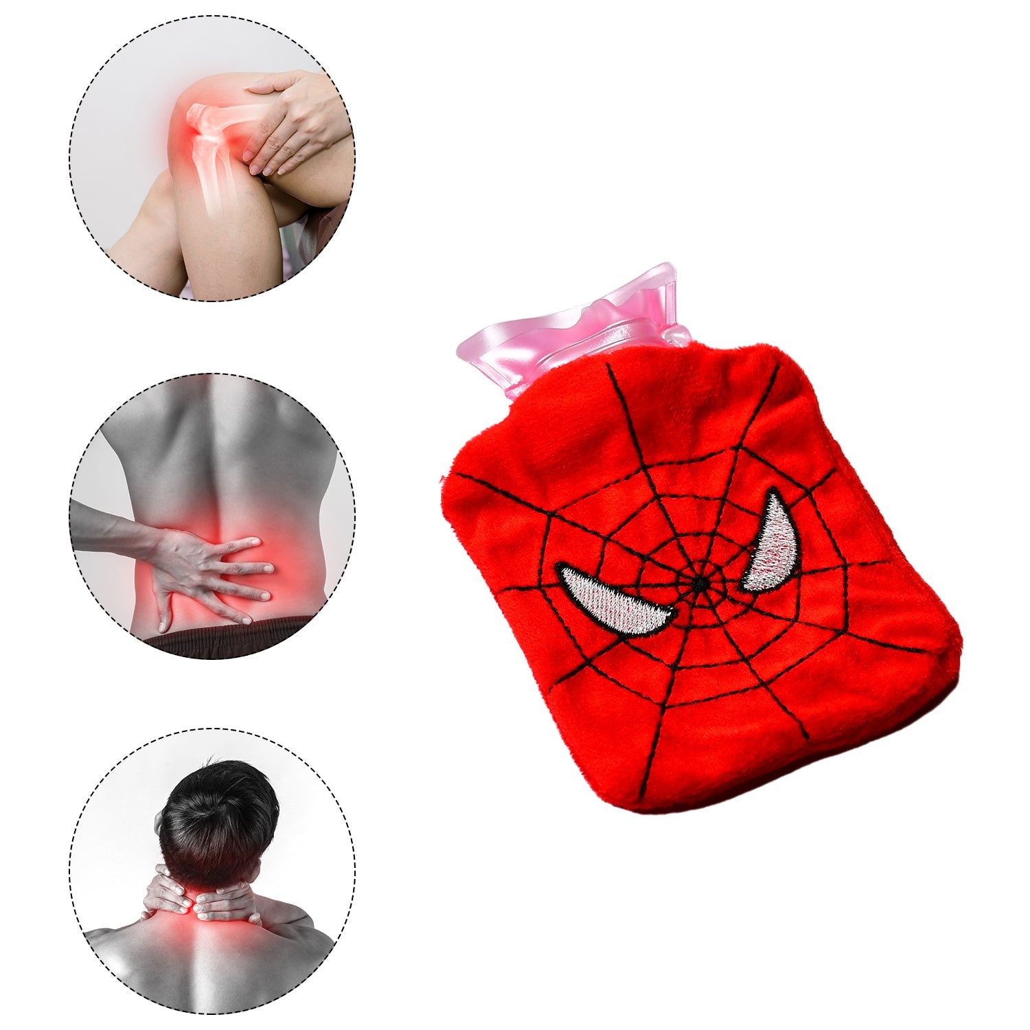 6508 Spiderman small Hot Water Bag with Cover for Pain Relief, Neck, Shoulder Pain and Hand, Feet Warmer, Menstrual Cramps. DeoDap 6508 Spiderman small Hot Water Bag with Cover for Pain Relief, Neck, Shoulder Pain and Hand, Feet Warmer, Menstrual Cramps. DeoDap